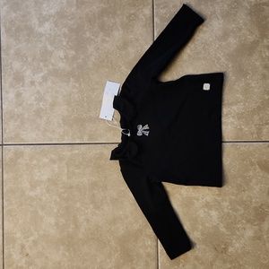 B.S. black long sleeve top with rhinestones bow